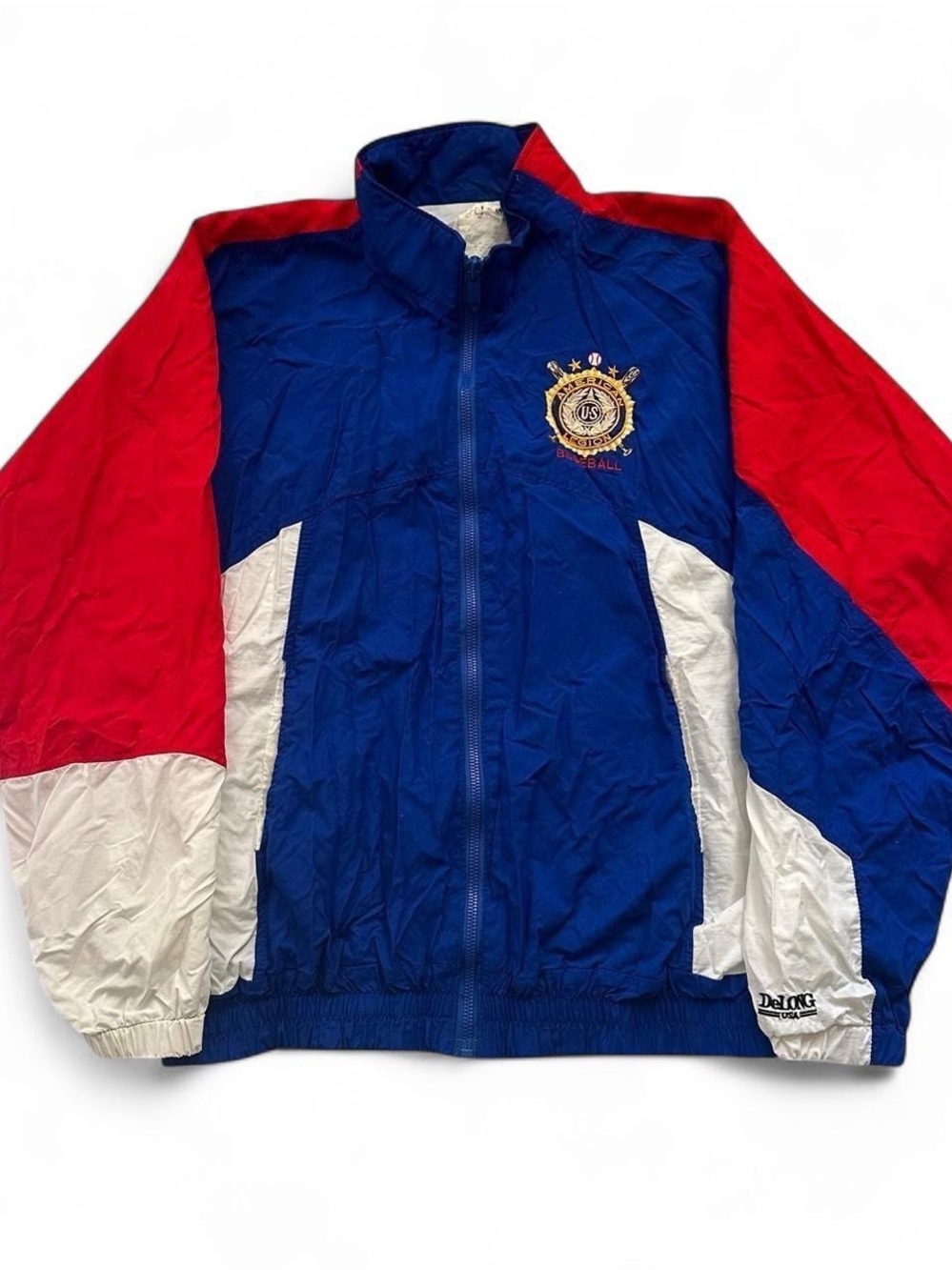 Vintage 1990s American Legion Blue & Red Athletic Windbreaker Jacket - XXL